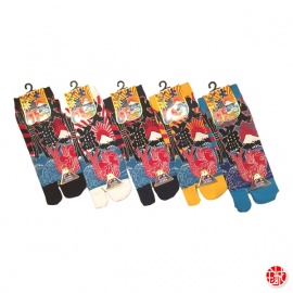 Soquettes à orteil japonaises CARPE ROUGE et MONT FUJi (extensible t39 à t44)