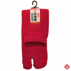 Tabi Socks S - Chaussettes à orteil japonaises UNiES rouges (extensible t34 à t39)