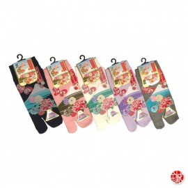 Soquettes à orteil japonaises MONTAGNES, PAPiLLONS et FLEURS (extensible t34 à t39)