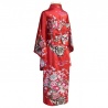 Kimono imprimé FLEURS avec noeud rouge