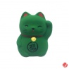 Maneki neko RONd-RONd VERT en argile blanche (h5cm)