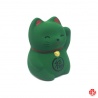 Maneki neko RONd-RONd VERT en argile blanche (h5cm)