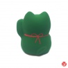 Maneki neko RONd-RONd VERT en argile blanche (h5cm)