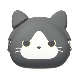 Porte-monnaie mimi POCHi Friends TUXEdO CAT ハチワレ le chat grognon en silicone