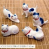 Porte-baguette MANEKi NEKO tacheté bleu en porcelaine (L5 à 6cm)