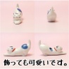 Porte-baguette MANEKi NEKO tacheté bleu en porcelaine (L5 à 6cm)