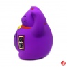 Tirelire Maneki neko DODU en argile blanche ViOLET (Sagesse) h8cm