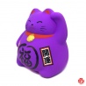 Tirelire Maneki neko DODU en argile blanche ViOLET (Sagesse) h8cm