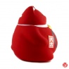 Tirelire Maneki neko DODU en argile blanche ROUGE (Santé) h8cm