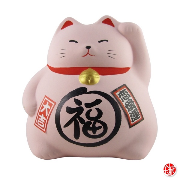 Maneki Neko en Argile - Tirelire - Chat Japonais