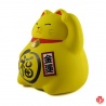 Tirelire Maneki neko DODU en argile blanche JAUNE (Couple) h8cm