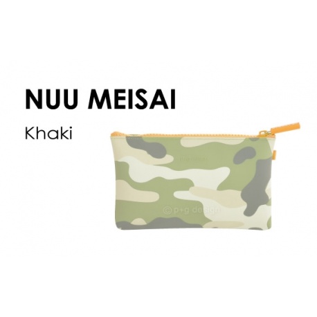 Trousse en silicone NUU MEISA camouflage kaki/orange 17.5*11cm