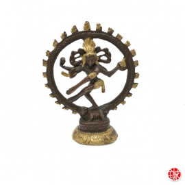 Shiva Nataradja en laiton bronze et or (h10cm)