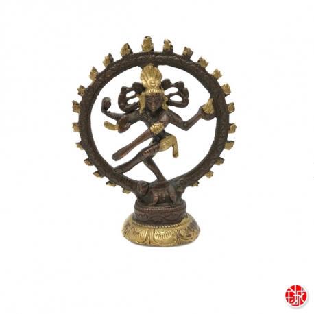 Shiva Nataradja en laiton bronze et or (h10cm)