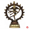Shiva Nataradja en laiton couleur bronze et or (h18.5cm)