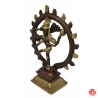 Shiva Nataradja en laiton couleur bronze et or (h18.5cm)