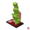 Equipe totem 3 grenouilles KAERU en argile (h10cm)