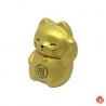 Maneki neko RONd-RONd DORE en argile blanche (h5cm)