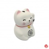 Maneki neko RONd-RONd BLANC en argile blanche (h5cm)