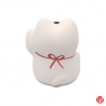 Maneki neko RONd-RONd BLANC en argile blanche (h5cm)