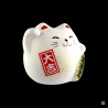 Maneki neko DODU en argile blanche BLANC (Bonheur) 5.5cm