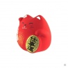 Maneki neko DODU en argile blanche ROUGE (Santé) 5.5cm