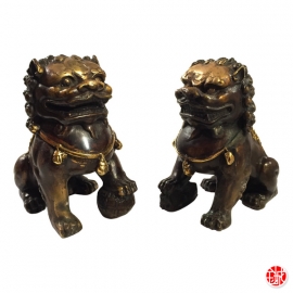 Chiens de Foo (石獅 : Protection) en bronze (h11cm)