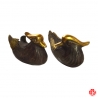 Couple de canards mandarins (Fidélité 鸳鸯 Yuānyāng) en bronze (L13.5cm)