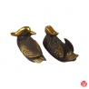 Couple de canards mandarins (Fidélité 鸳鸯 Yuānyāng) en bronze (L13.5cm)