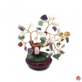 Arbre de Fortune 36 pierres QUARTZ ROSE ou OEiL de TiGRE (h10cm)