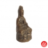 Kwan Yin (觀音 Déesse de la miséricorde) assise sur lotus en bronze (h12cm)