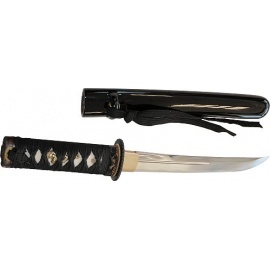 Tanto forgé main KONOhA 木の葉 (lame DAMAS) coffret en bois