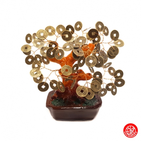 Arbre de Fortune sapèques (pièces chinoises) h15cm