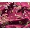 Robe chinoise (qipao 旗袍) longue ROUGE BORdEAUX motif DRAGON et PhOENiX (100% polyester)