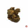 Dragon-tortue (Bìxì 赑屃) sur lingots & pièces en cuivre doré (h5.5cm)