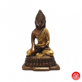 Bouddha ShAKYAMUNi en laiton bronze et or (h8cm)