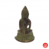 Bouddha ShAKYAMUNi en laiton vert-de-gris (h8cm)