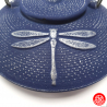 Théière en fonte chinoise LibELLULES 1.20L bleu et argent