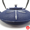 Théière en fonte chinoise LibELLULES 1.20L bleu et argent