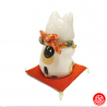 Maneki Neko 招き猫 PRièRE en porcelaine japonaise h15cm