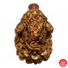 Chan'chu (蟾蜍 crapaud de la richesse) sur pièces en résine doré (h7cm)