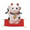 Maneki Neko 招き猫 ChiRiMEN droite en porcelaine japonaise (h5cm)