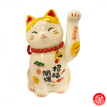 Maneki Neko 招き猫 GRANdE ChANCE TORA en porcelaine japonaise (h12cm)