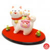 ChiEN 2018 avec Maneki Neko en argile (h7cm)