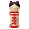 KokeshinManeki Neko 招き猫 3 FLEURS en porcelaine (h7.5cm)