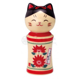 KokeshinManeki Neko 招き猫 KiKU en porcelaine (h9cm)