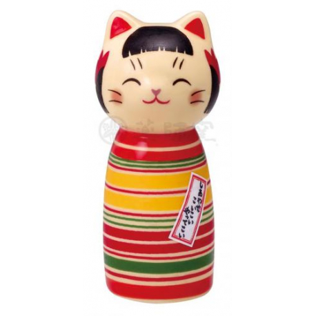 KokeshinManeki Neko 招き猫 MiWA en porcelaine (h9cm)
