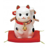 Maneki Neko 招き猫 ChiRiMEN gauche en porcelaine japonaise (h5cm)