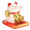 Maneki Neko 招き猫 animé 100% SOLAiRE koban blanc h8cm