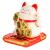 Maneki Neko 招き猫 animé 100% SOLAiRE koban blanc h8cm